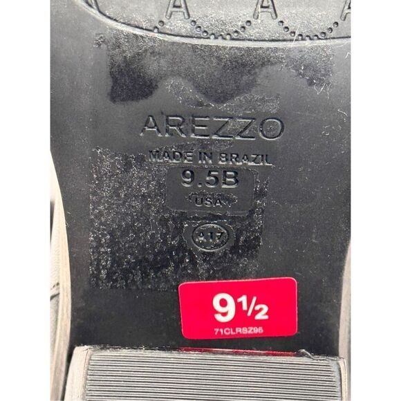 Arezzo Boots Size 9.5B Black Leather Block Heel Studded Booties Side Zip NEW - Picture 9 of 10